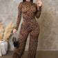 Jaw Dropping Leopard Jumpsuit - Brown