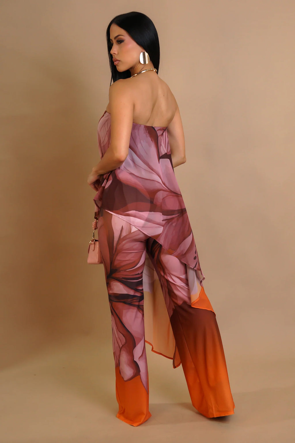 Layered Jumpsuit - Orange