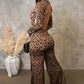 Jaw Dropping Leopard Jumpsuit - Brown