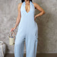 Keep Looking Jumpsuit - Light Blue