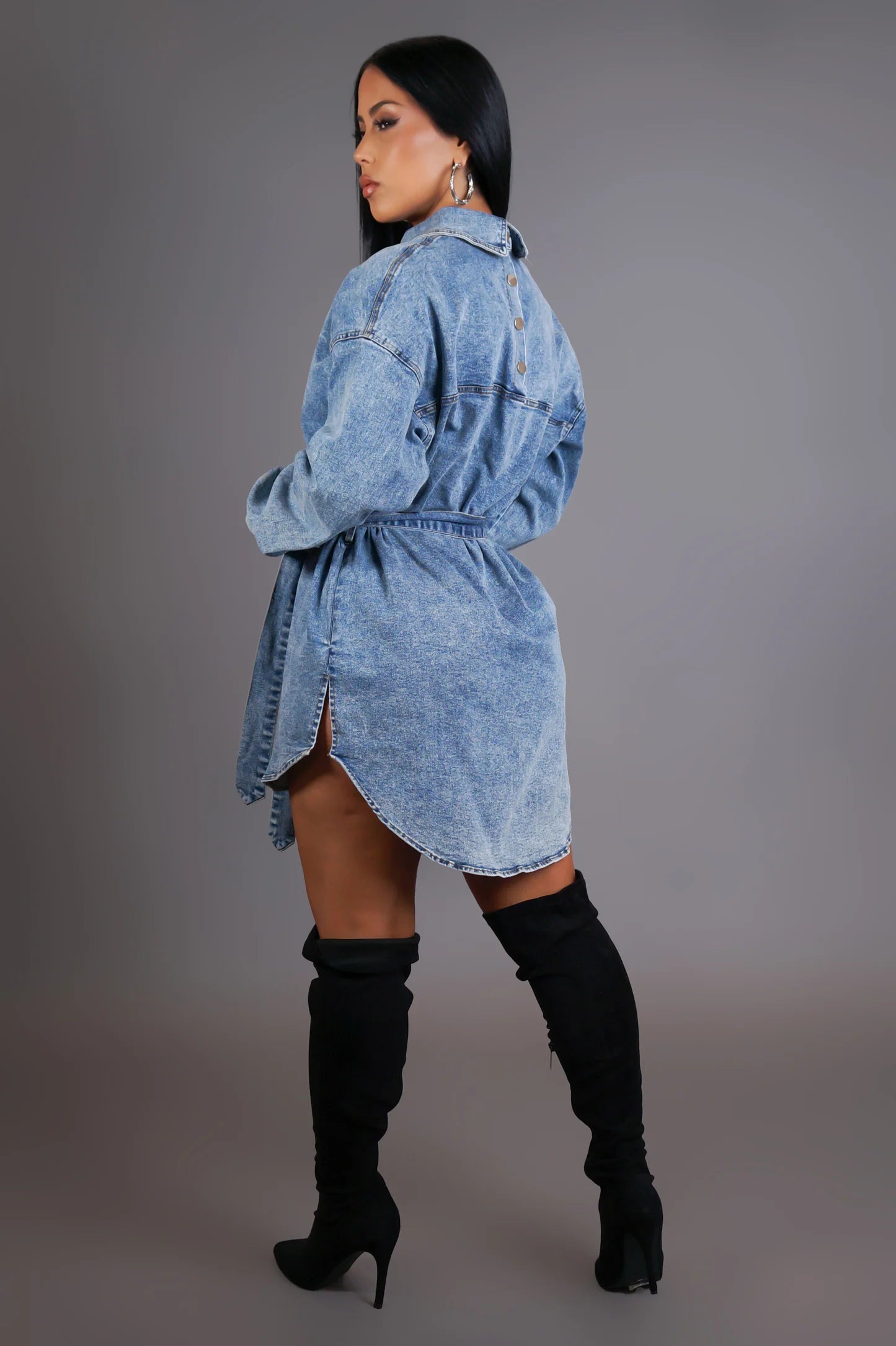 ITS THE BLUE JEAN MINI DRESS- DENIM