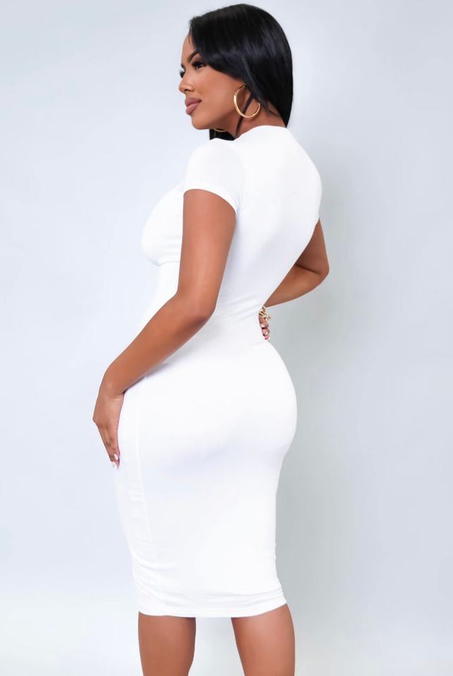 Fatima MIDI Dress - White