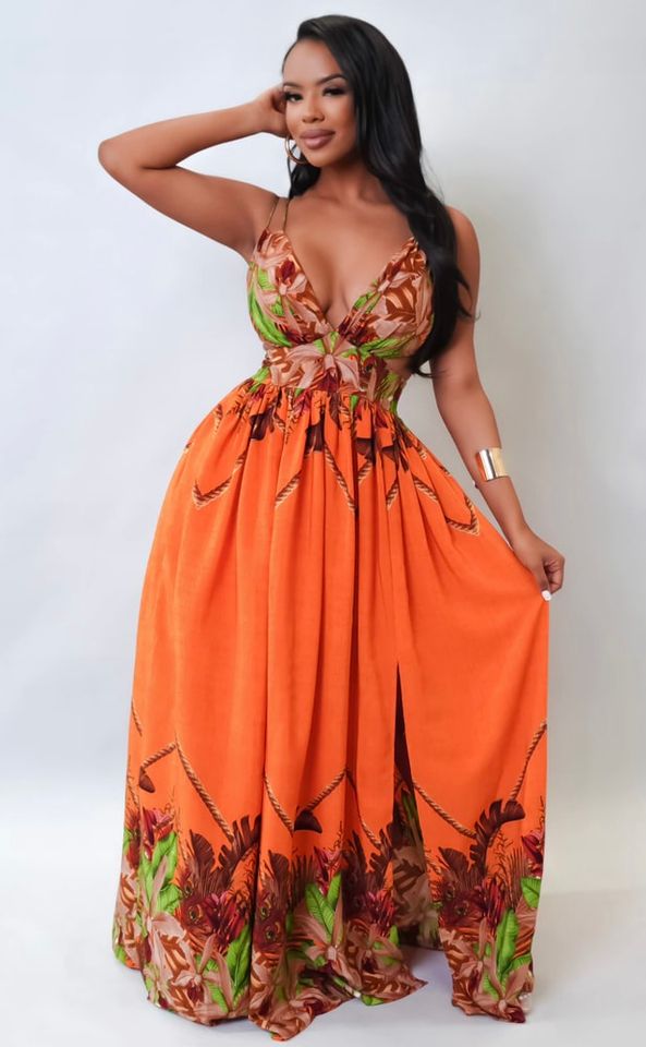 Exotic Maxi Dress - Orange 🍊