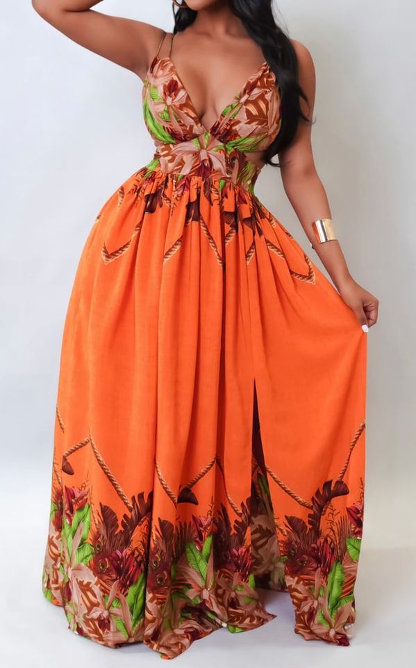 Exotic Maxi Dress - Orange 🍊