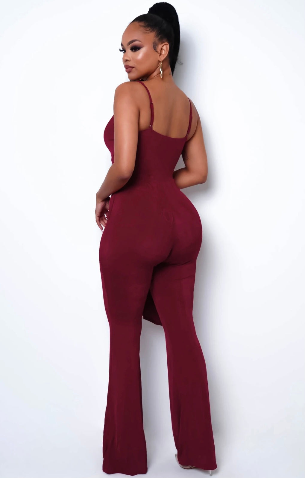 Let's Dance Jumpsuit - Burgundy