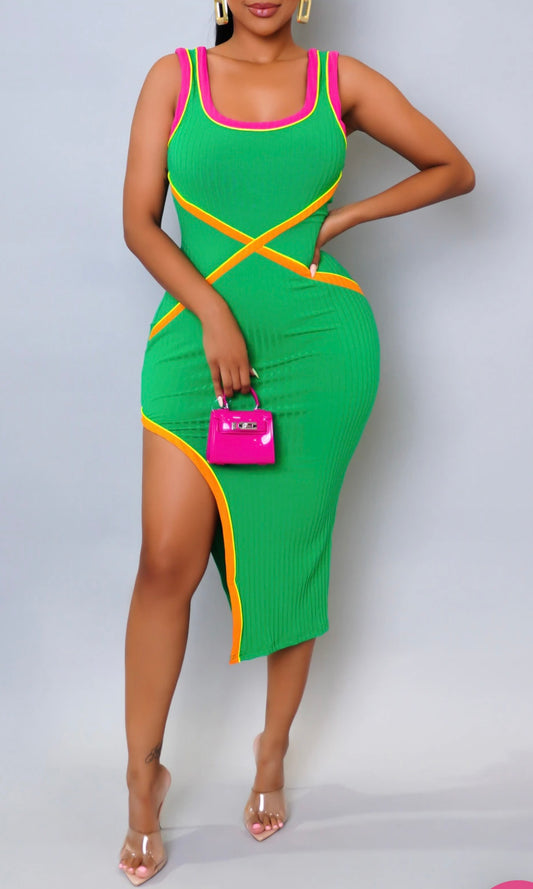 Watermelon Sugar MIDI Dress - Green