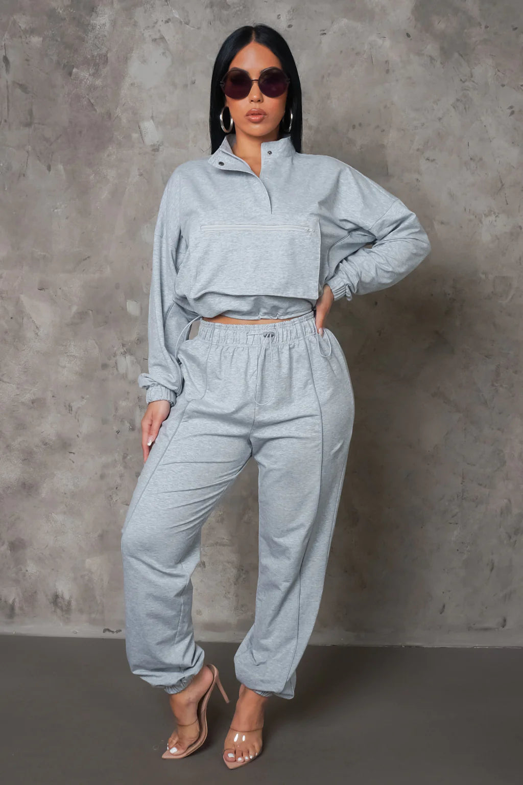 The Right Amount Two Piece Set - Grey