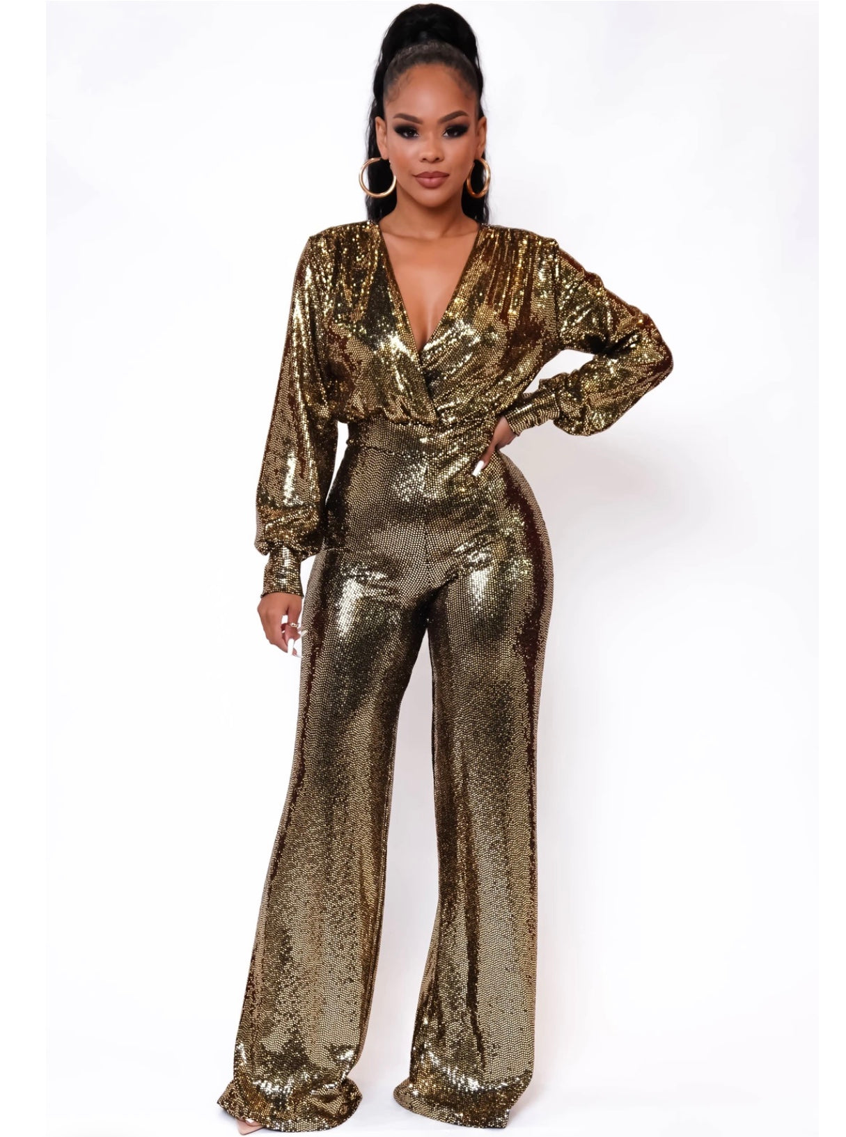 Champagne Supernova Jumpsuit - Gold