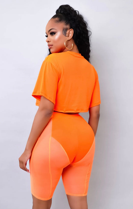 In MY DM Two Piece Short Set - Orange 🍊