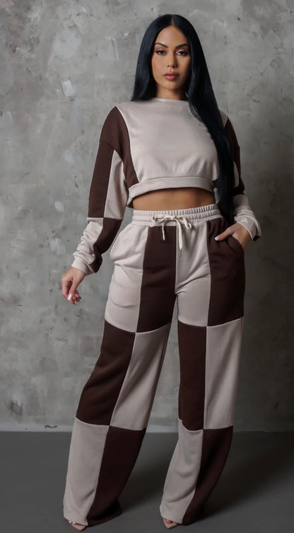 Real Vibes Pants Set And Jacket - Brown