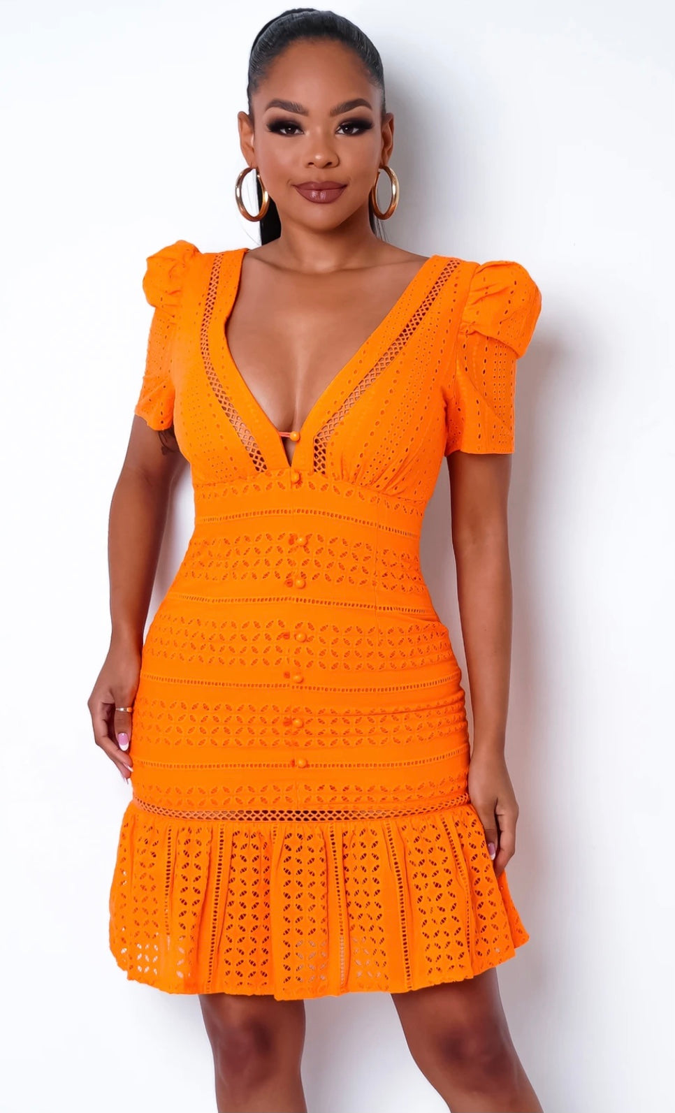 Happy Girl Mini Dress - Orange